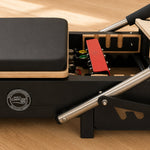 Footbar- en veermechanisme van de Body & Exercise Reformer Black Edition