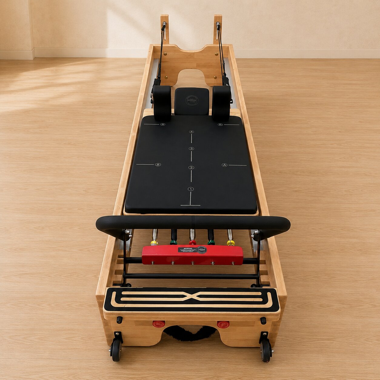 Body & Exercise Reformer Studio met footbar, veren en rope risers